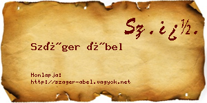 Száger Ábel névjegykártya
